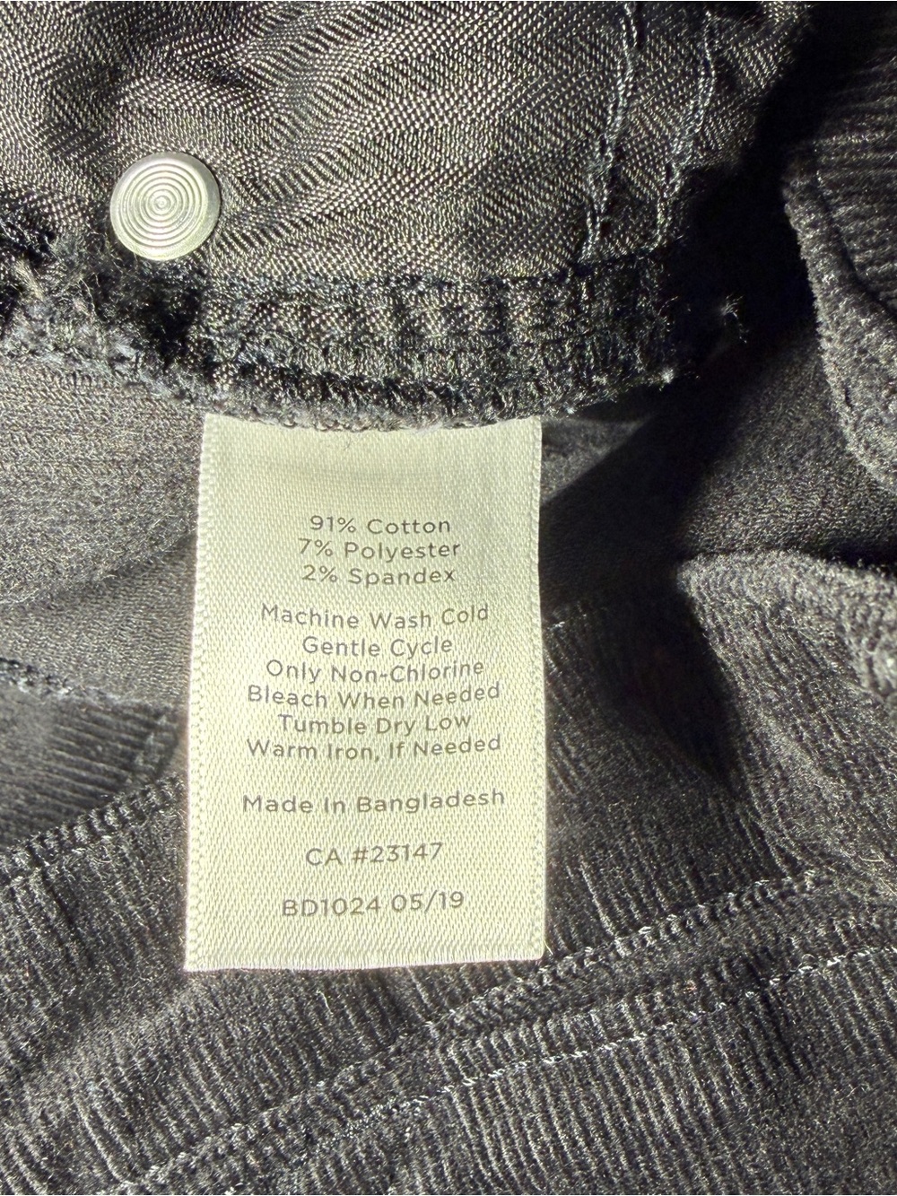 NWT Talbots Women’s Corduroy High-Waist Jegging Ankle Pants Size 12 Black - Picture 7 of 11
